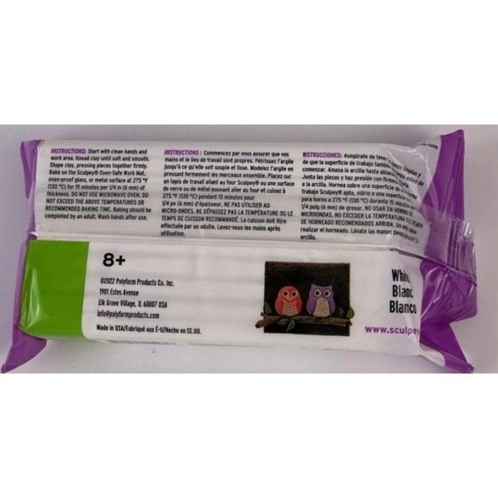 Original Sculpey Oven-Bake Clay‎ White 1lb 454g Polymer Modeling Clay S01 - Picture 4 of 5